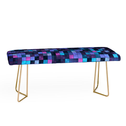 Kaleiope Studio Blue and Pink Squares Bench
