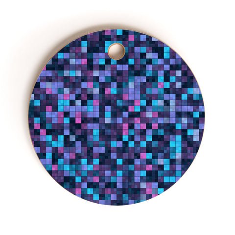 Kaleiope Studio Blue and Pink Squares Cutting Board Round