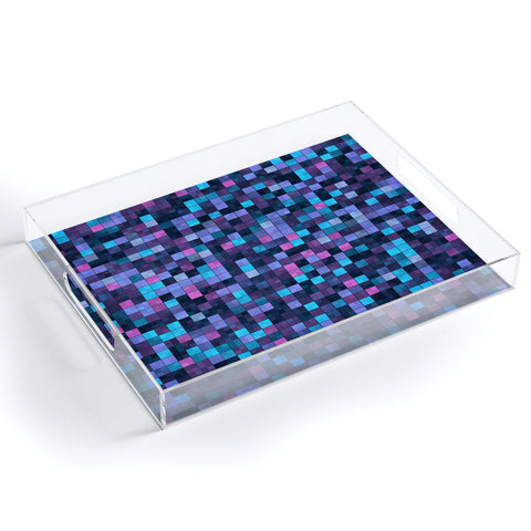 Kaleiope Studio Blue and Pink Squares Acrylic Tray