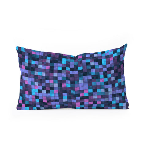 Kaleiope Studio Blue and Pink Squares Oblong Throw Pillow