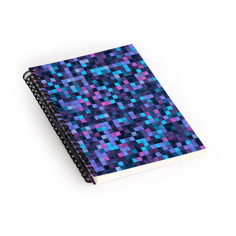 Kaleiope Studio Blue and Pink Squares Spiral Notebook