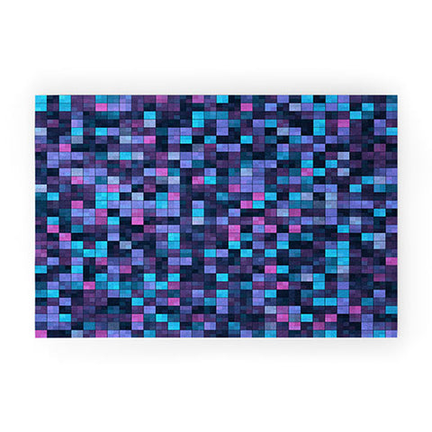 Kaleiope Studio Blue and Pink Squares Welcome Mat