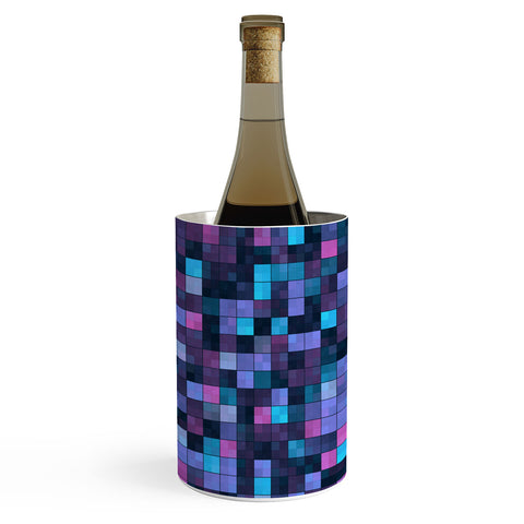 Kaleiope Studio Blue and Pink Squares Wine Chiller