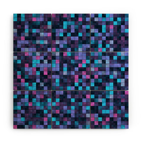 Kaleiope Studio Blue and Pink Squares Wood Wall Mural