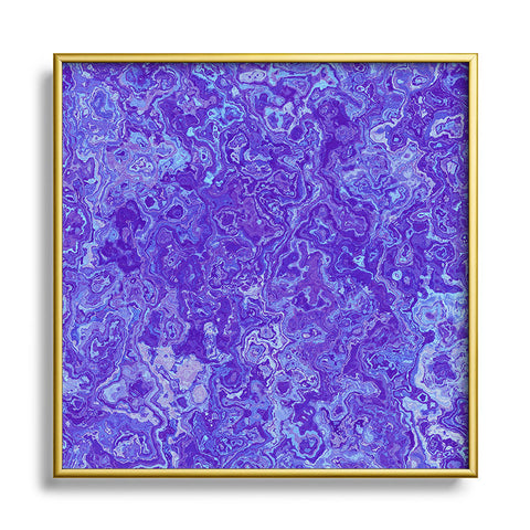 Kaleiope Studio Blue and Purple Marble Metal Square Framed Art Print