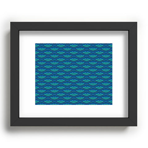 Kaleiope Studio Blue Teal Art Deco Scales Recessed Framing Rectangle
