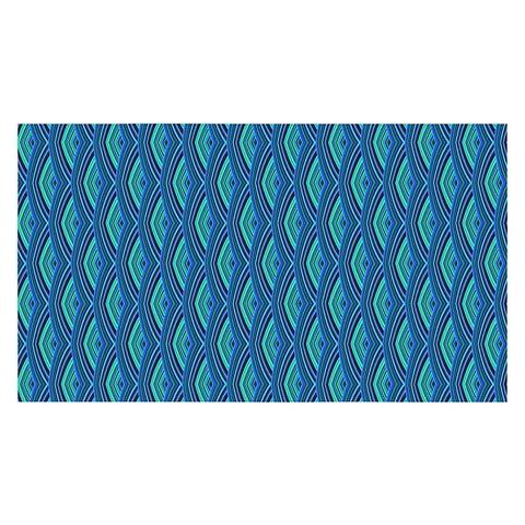 Kaleiope Studio Blue Teal Art Deco Scales Tablecloth