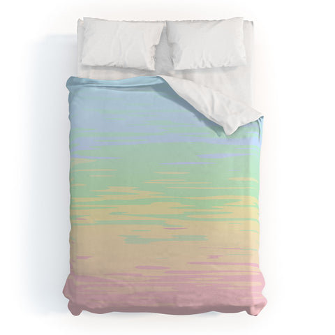 Kaleiope Studio Colorful Boho Abstract Streaks Duvet Cover