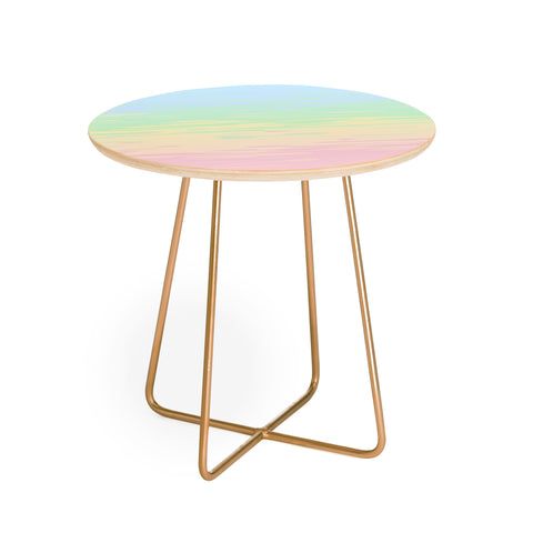Kaleiope Studio Colorful Boho Abstract Streaks Round Side Table