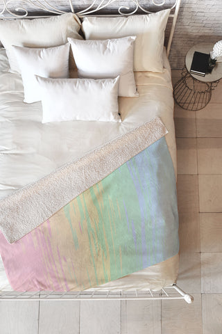 Kaleiope Studio Colorful Boho Abstract Streaks Fleece Throw Blanket