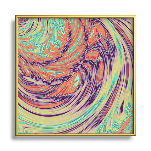 Kaleiope Studio Colorful Boho Swirl Metal Square Framed Art Print