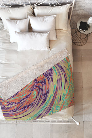 Kaleiope Studio Colorful Boho Swirl Fleece Throw Blanket