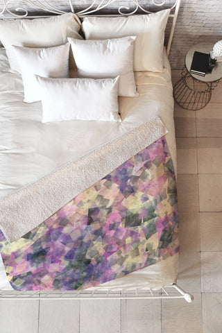 Kaleiope Studio Colorful Jumbled Squares Fleece Throw Blanket