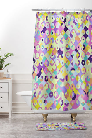 Kaleiope Studio Colorful Modern Circles Shower Curtain And Mat