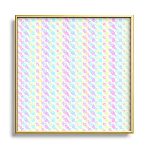 Kaleiope Studio Colorful Rainbow Bubbles Metal Square Framed Art Print