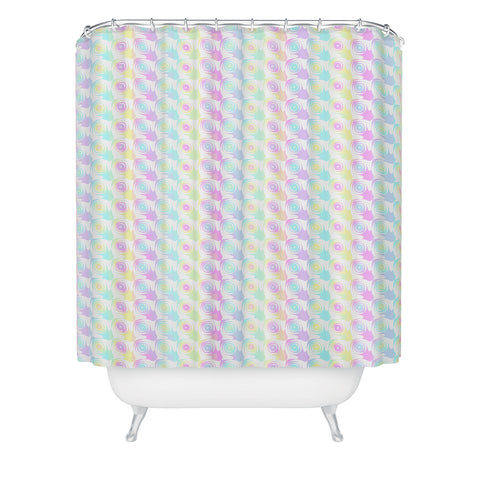 Kaleiope Studio Colorful Rainbow Bubbles Shower Curtain