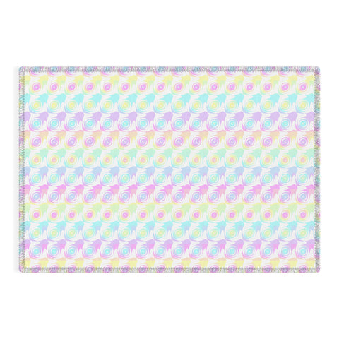 Kaleiope Studio Colorful Rainbow Bubbles Outdoor Rug