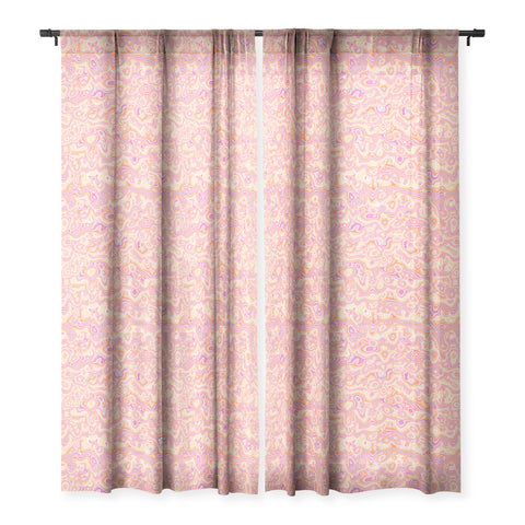 Kaleiope Studio Colorful Squiggly Stripes Sheer Window Curtain