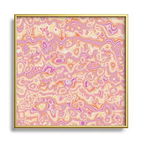 Kaleiope Studio Colorful Squiggly Stripes Metal Square Framed Art Print