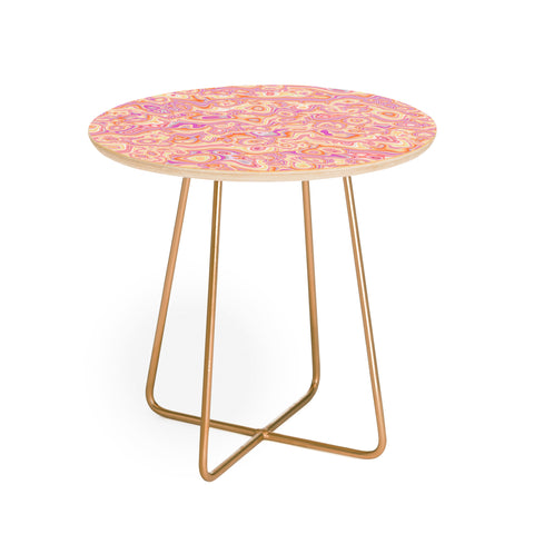 Kaleiope Studio Colorful Squiggly Stripes Round Side Table
