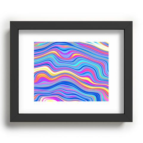 Kaleiope Studio Colorful Vivid Groovy Stripes Recessed Framing Rectangle