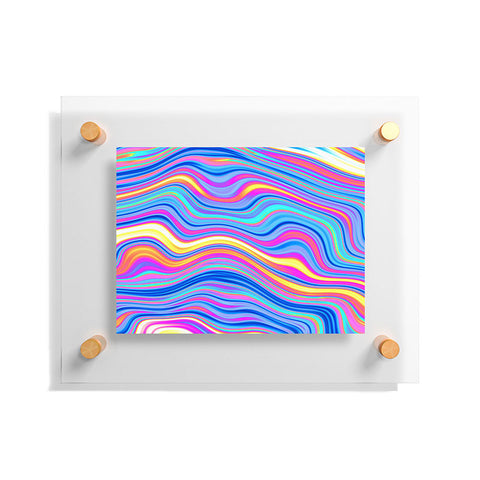 Kaleiope Studio Colorful Vivid Groovy Stripes Floating Acrylic Print