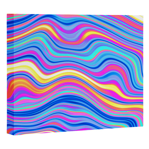 Kaleiope Studio Colorful Vivid Groovy Stripes Art Canvas
