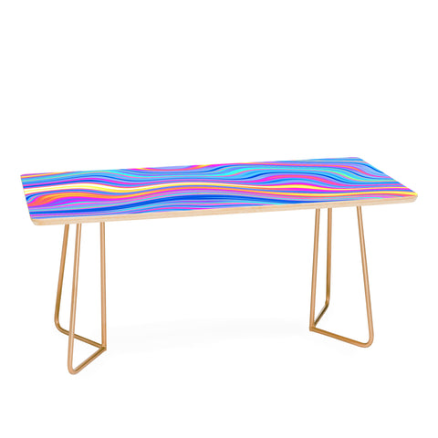 Kaleiope Studio Colorful Vivid Groovy Stripes Coffee Table