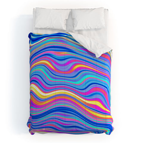 Kaleiope Studio Colorful Vivid Groovy Stripes Comforter