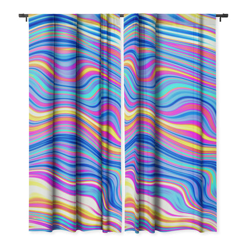 Kaleiope Studio Colorful Vivid Groovy Stripes Blackout Non Repeat