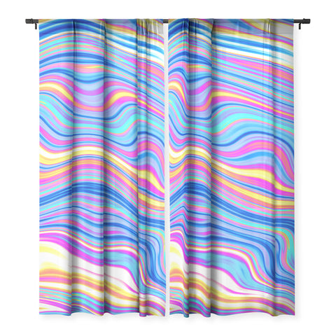 Kaleiope Studio Colorful Vivid Groovy Stripes Sheer Non Repeat