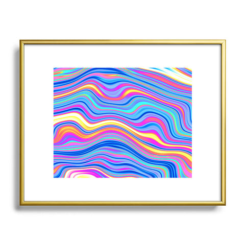Kaleiope Studio Colorful Vivid Groovy Stripes Metal Framed Art Print