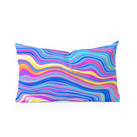 Kaleiope Studio Colorful Vivid Groovy Stripes Oblong Throw Pillow
