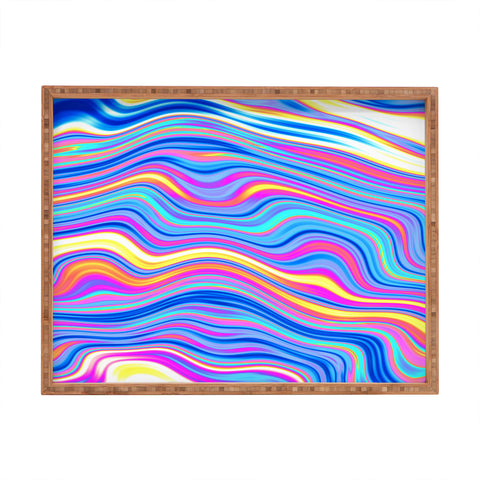 Kaleiope Studio Colorful Vivid Groovy Stripes Rectangular Tray