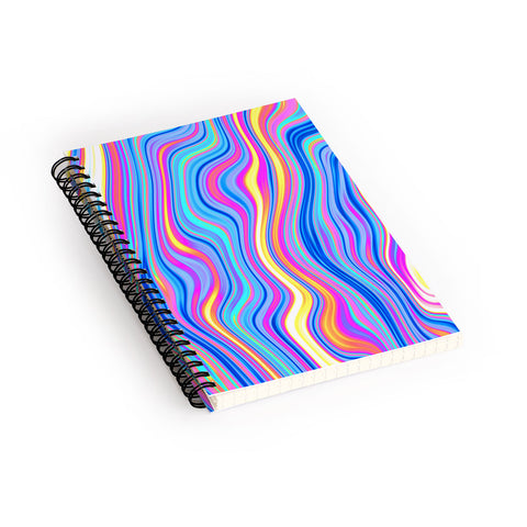 Kaleiope Studio Colorful Vivid Groovy Stripes Spiral Notebook