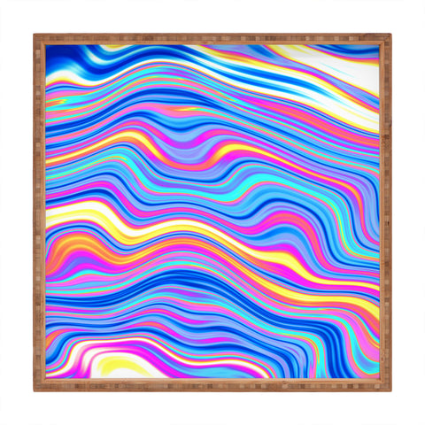 Kaleiope Studio Colorful Vivid Groovy Stripes Square Tray