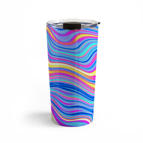 Kaleiope Studio Colorful Vivid Groovy Stripes Travel Mug