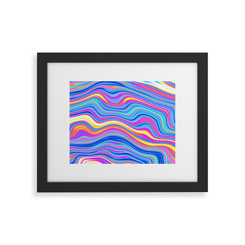 Kaleiope Studio Colorful Vivid Groovy Stripes Framed Art Print