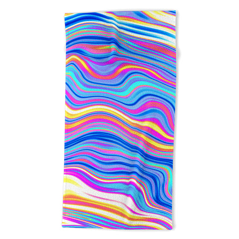 Kaleiope Studio Colorful Vivid Groovy Stripes Beach Towel