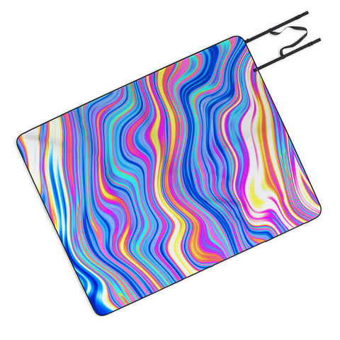 Kaleiope Studio Colorful Vivid Groovy Stripes Picnic Blanket