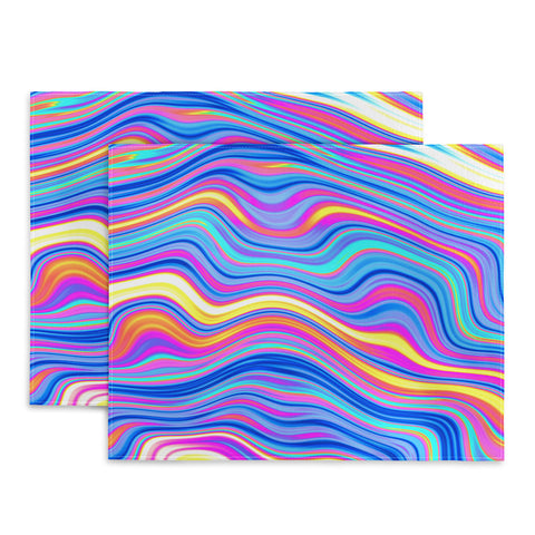 Kaleiope Studio Colorful Vivid Groovy Stripes Placemat