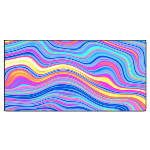 Kaleiope Studio Colorful Vivid Groovy Stripes Desk Mat