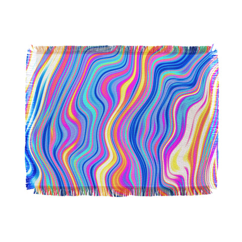 Kaleiope Studio Colorful Vivid Groovy Stripes Throw Blanket