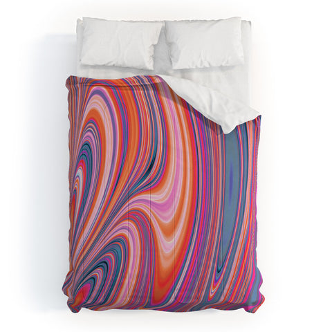 Kaleiope Studio Colorful Wavy Fractal Texture Comforter