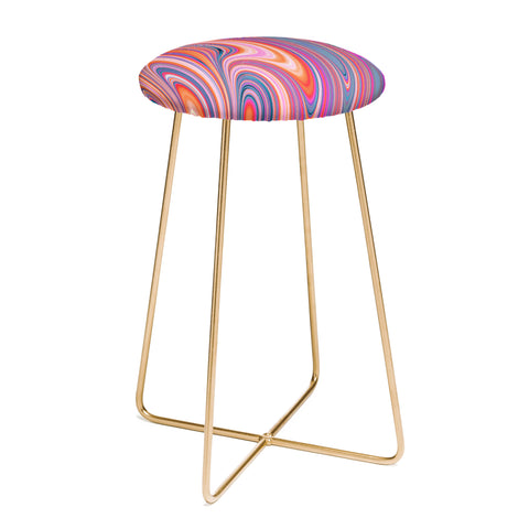 Kaleiope Studio Colorful Wavy Fractal Texture Counter Stool