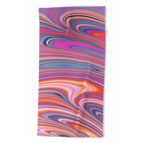 Kaleiope Studio Colorful Wavy Fractal Texture Beach Towel