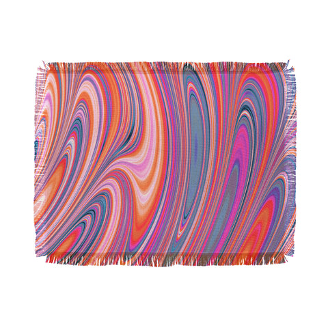 Kaleiope Studio Colorful Wavy Fractal Texture Throw Blanket