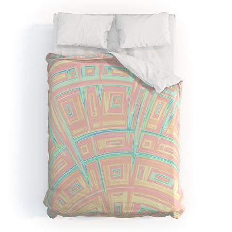 Kaleiope Studio Funky Colorful Fractal Texture Duvet Cover