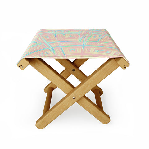 Kaleiope Studio Funky Colorful Fractal Texture Folding Stool