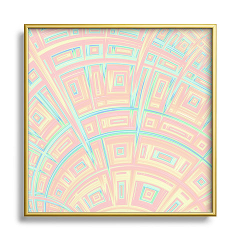 Kaleiope Studio Funky Colorful Fractal Texture Metal Square Framed Art Print